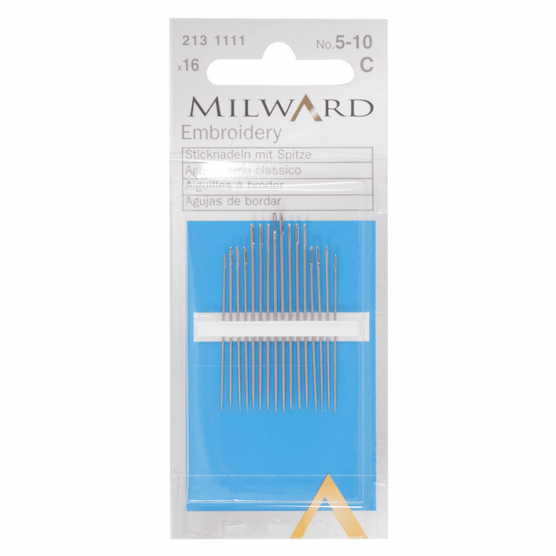 Milward Hand Sewing embroidery/crewel Needles numbers 5-10