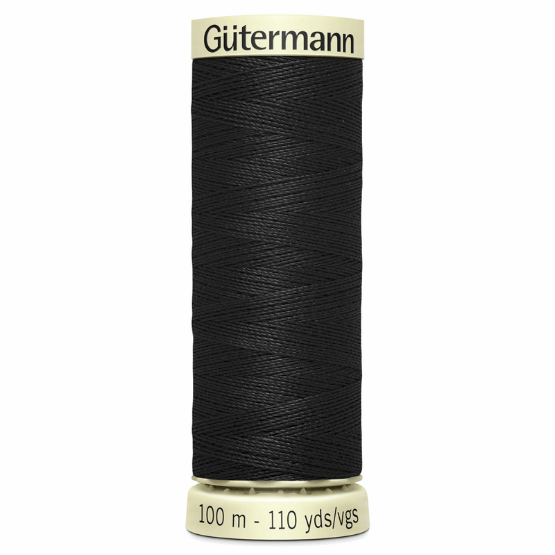 Gutermann 100% polyester Sew All thread 100m in Colour 000 black