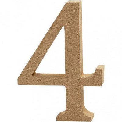 Number 4 – MDF Wooden number – 13cm