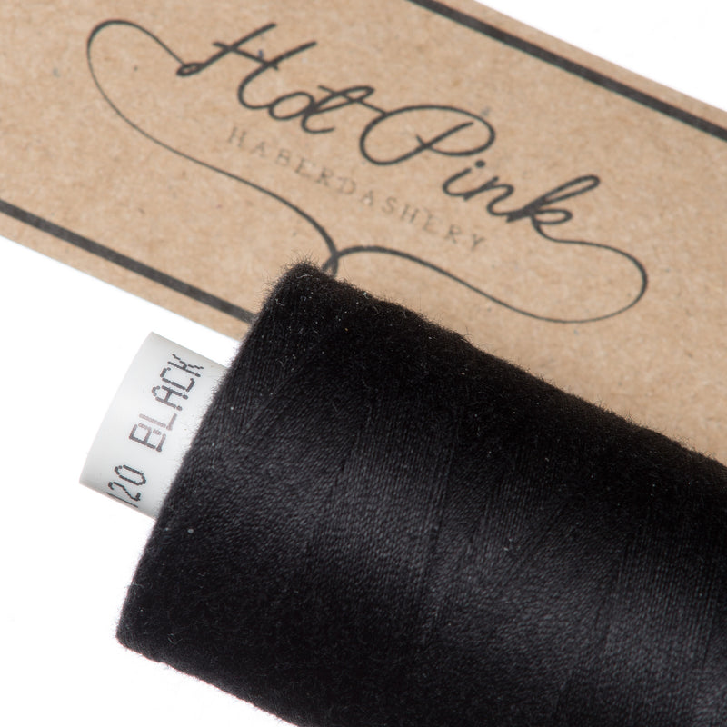 1000m Coates Polyester Moon Thread in Black