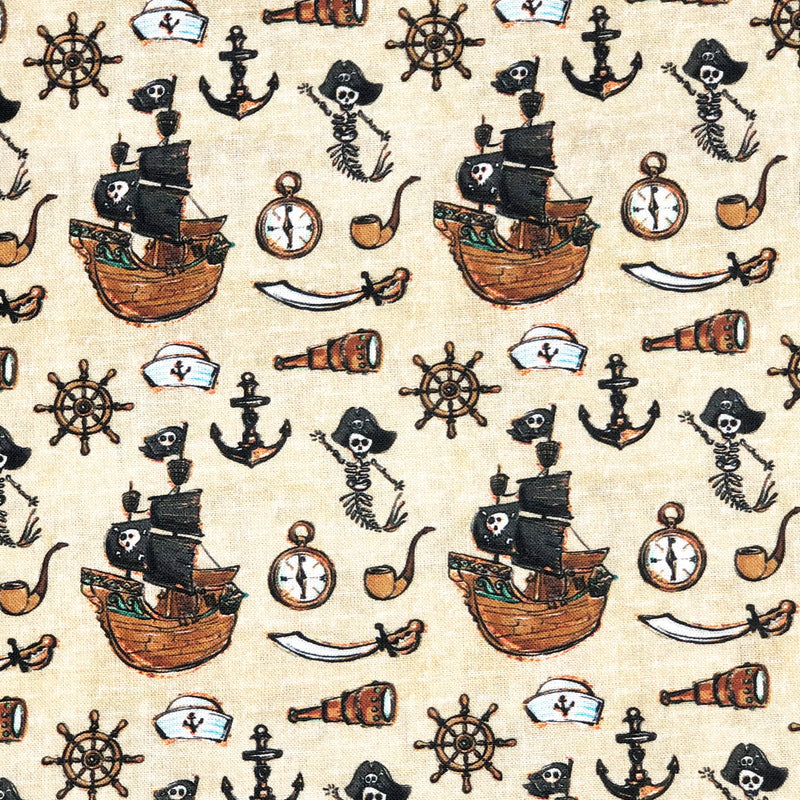 Skeleton Pirates, pirate ships, compasses, swords, telescopes