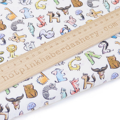 Animal alphabet children's 100% cotton fabric by Chatham Glyn