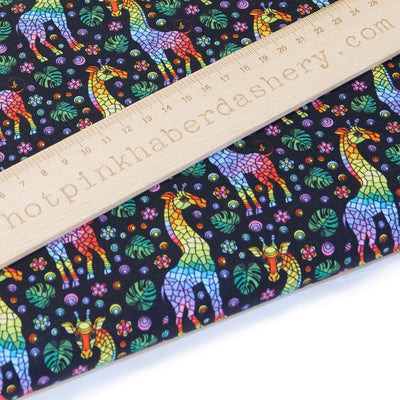 Mosaic giraffe 100% cotton fabric by Chatham Glyn
