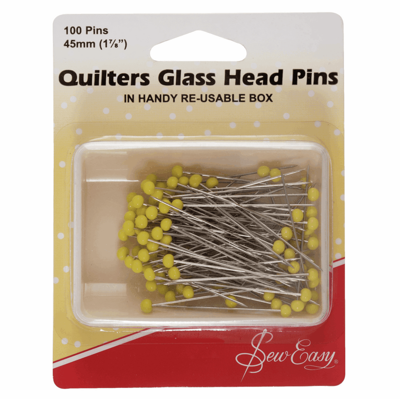 Sew Easy Quilters Glass Head Pins in 45mm