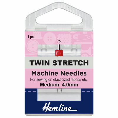 Hemline medium 75 4.0mm twin stretch for sewing on elasticized fabrics