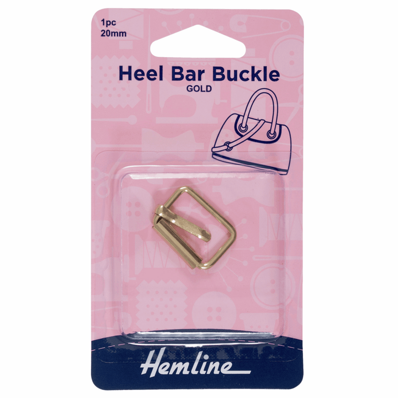 Hemline 20mm gold heel bar buckle for handbags