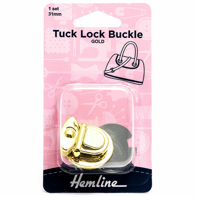 Hemline 31mm gold tuck lock buckle bag clasp closure lock for handbags