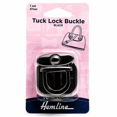 Hemline 47mm black tuck lock buckle bag clasp closure lock for handbags