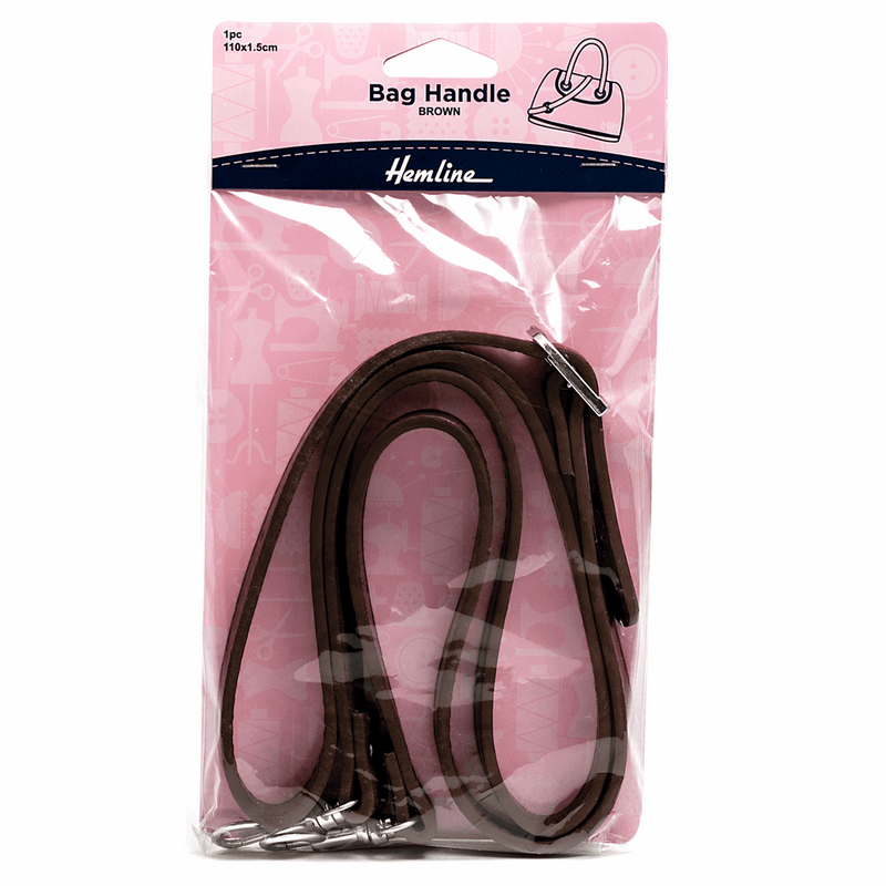 Brown Hemline Leather effect 110cm long soft bag handles for handbags
