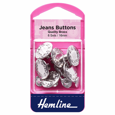 Hemline metal jeans buttons 16mm in nickel