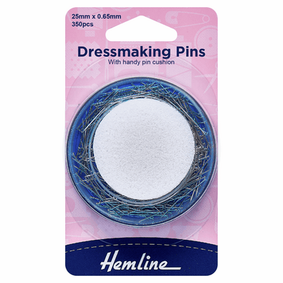 25mm Hemline Dressmaker's pins with Foam Pincushion
