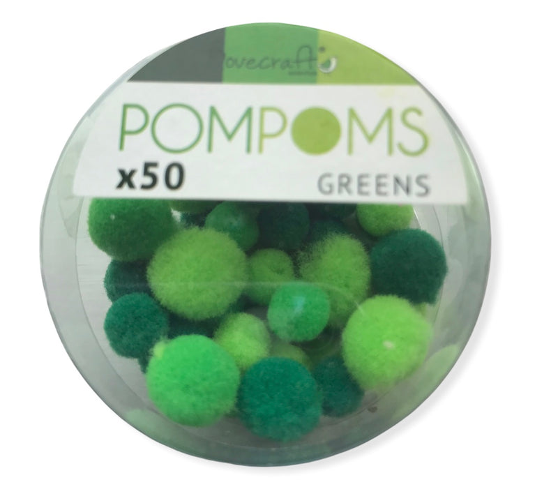 Dovecraft Pom Poms 50 Per Tub - green