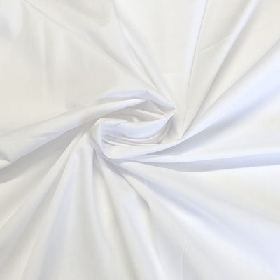 Plain polycotton fabric swatch in white 01