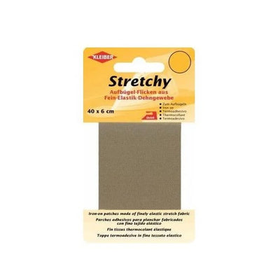 Stretchy clothing iron on repair patch in beige