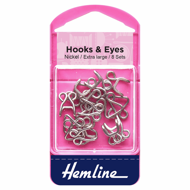 Hemline Hooks & Eyes Fasteners size 13 extra large in nickel