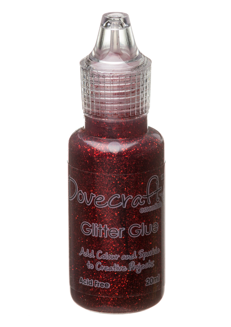 Red Dovecraft Glitter glue for all craft applications.