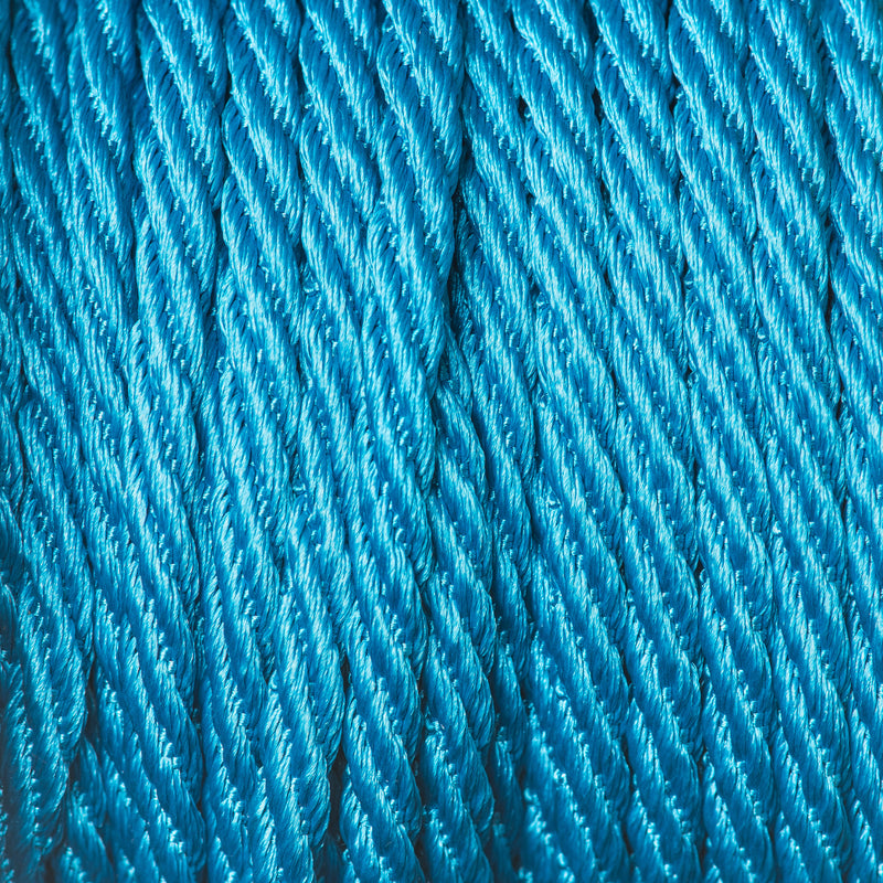 5mm Silky and shiny Barley Twist Rope Cord by Berisfords in malibu blue 673