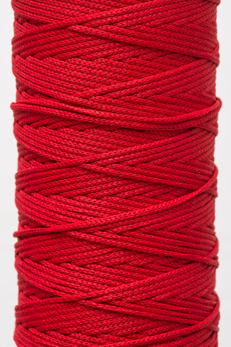3mm drawstring cord in red - Hot Pink Haberdashery