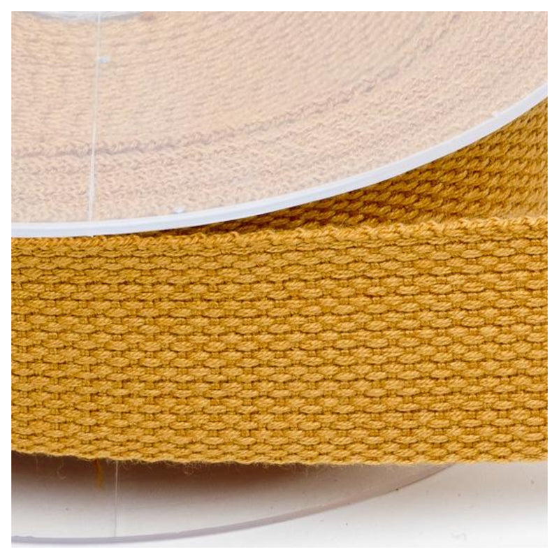 Cotton Basket Weave Webbing 30mm in mustard