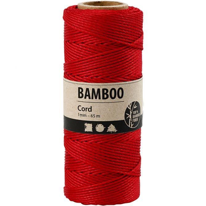 1mm 100% natural Bamboo Cord in red