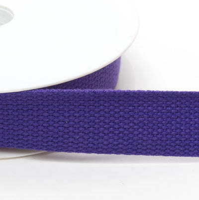 Cotton weave bag webbing 25mm in purple 106