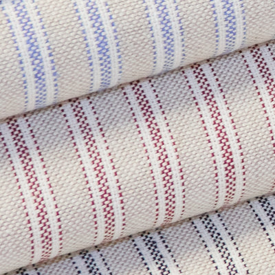 Wine Linen ticking stripes by Chatham Glyn
