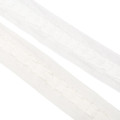 1"/25mm Curtain Heading Tape in White and Cream