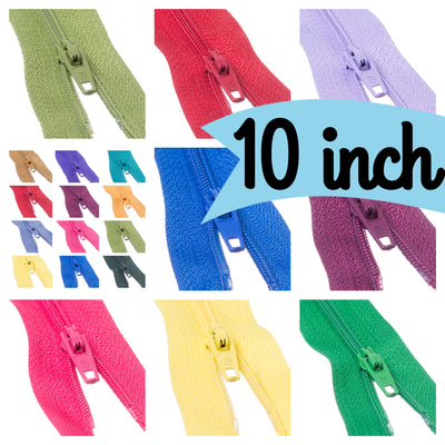 10" Nylon Trebla Autolock Zips in 49 shades