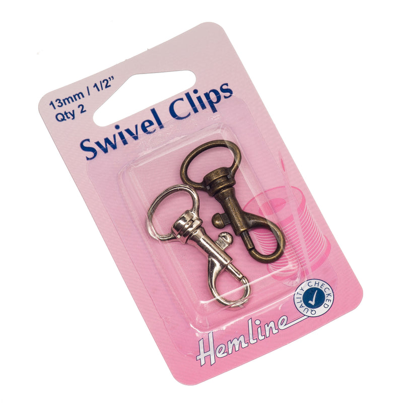 Hemline Swivel clips in 13mm mixed
