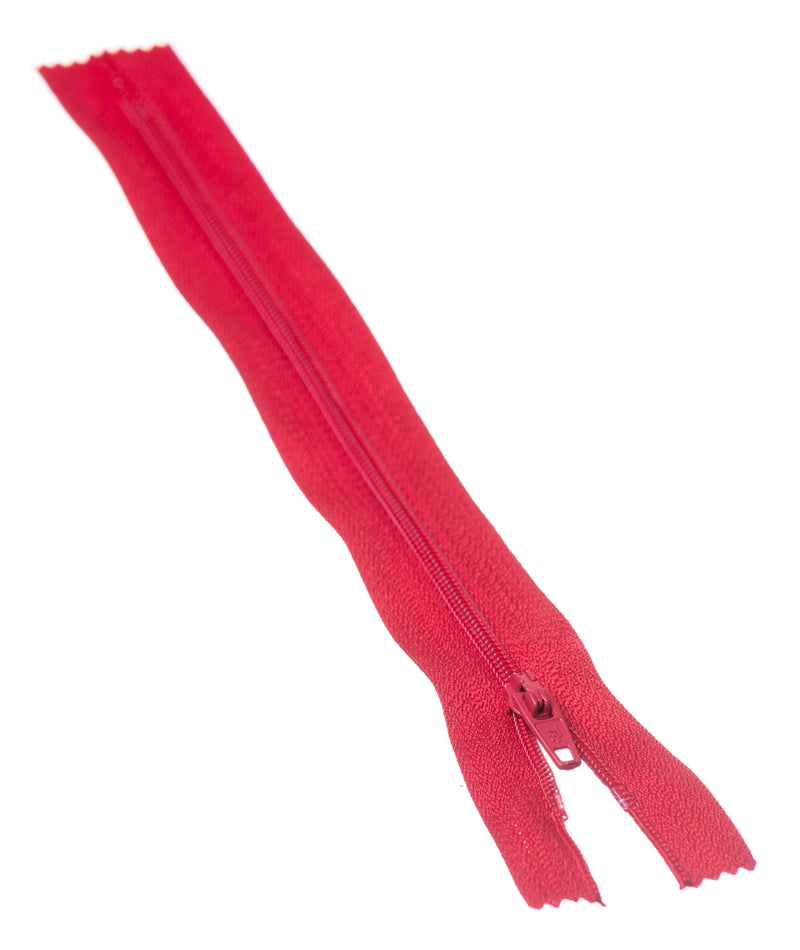 10" Nylon Trebla Autolock Zips in 145 red