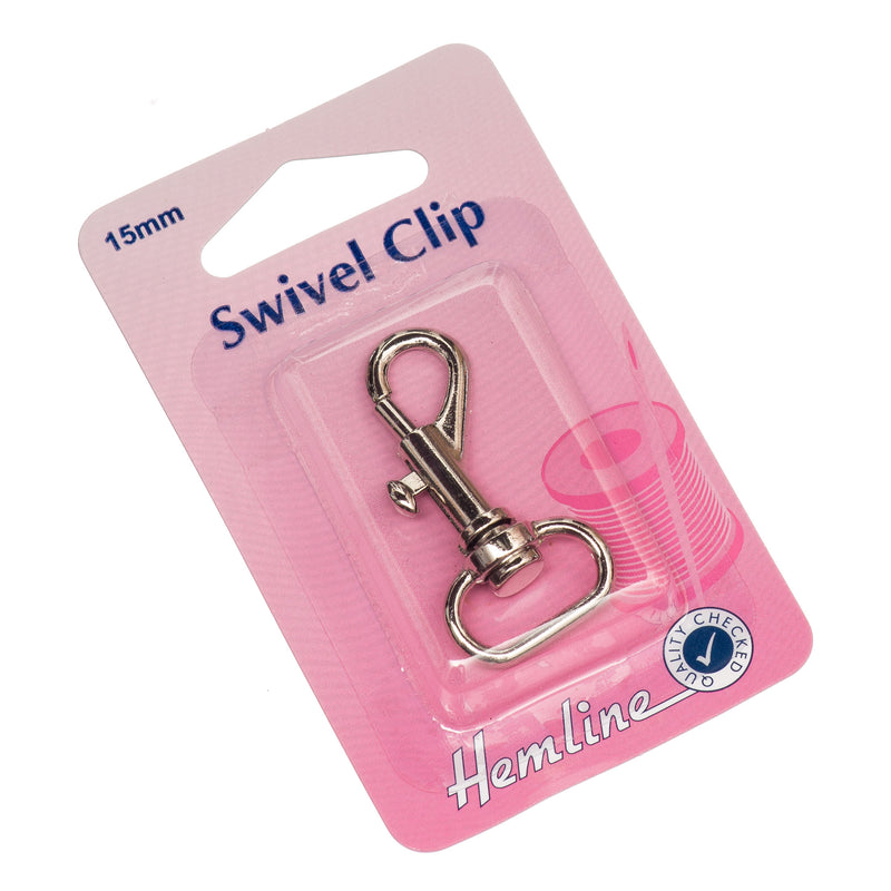 Hemline Swivel clips in 15mm nickel