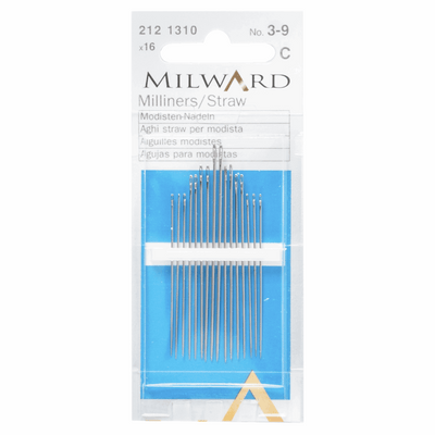 Milward Hand Sewing straw/milliners Needles numbers 3-9