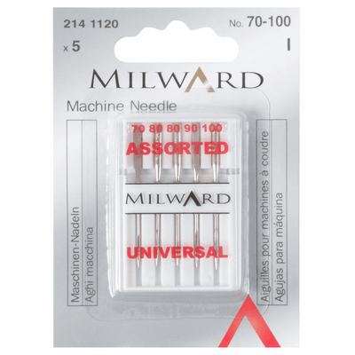 Milward Sewing Machine Needles - Universal Selection assorted 70, 80, 90 and 100