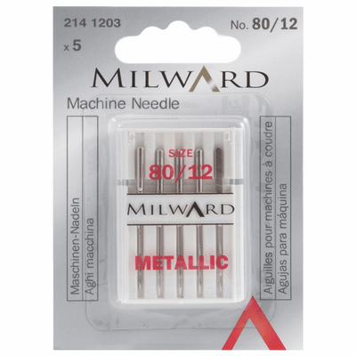 Milward Sewing Machine Needles in Metallic 80/12 Metalfil