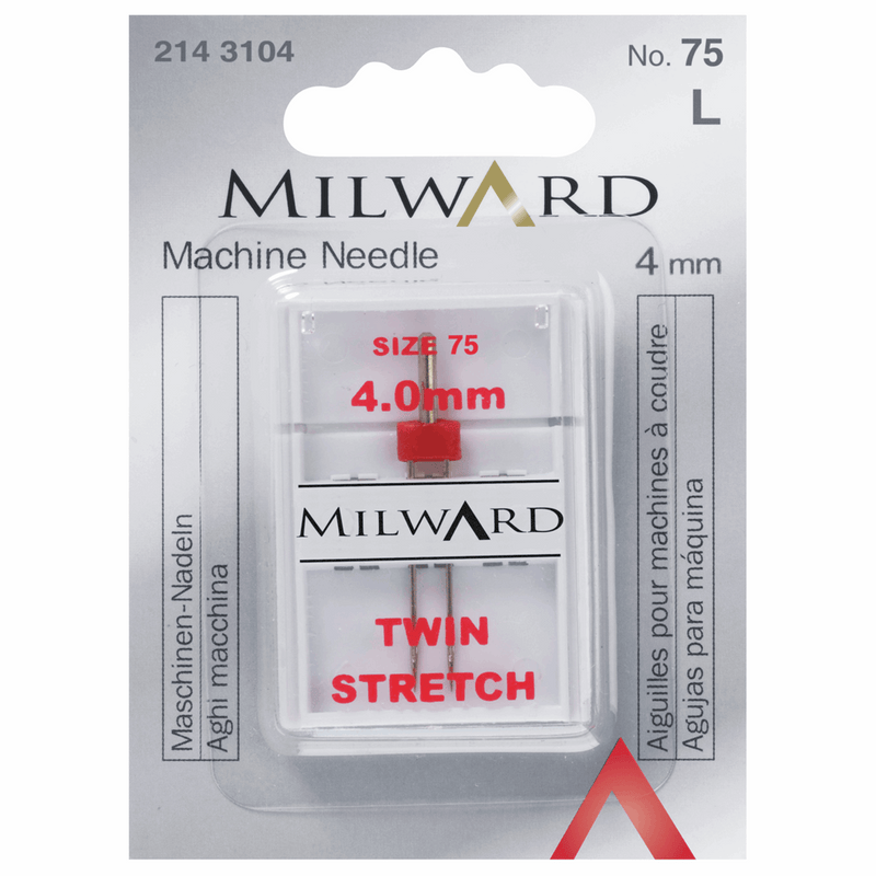 Milward Sewing Machine Needles in Twin Stretch 75 4.0mm