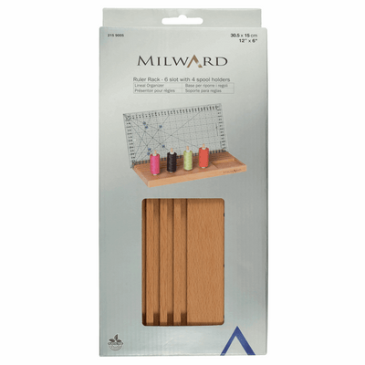 Milward Wooden Ruler Rack in 6 Slot & 4 Spool Holders