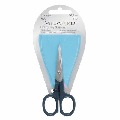 Milward Embroidery Scissors with black handles - 10.5cm