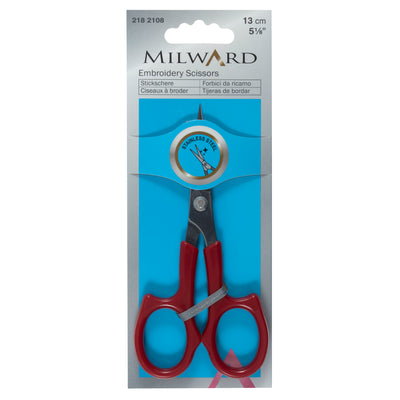 Milward sewing scissors with red handles 13cm