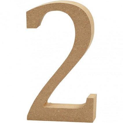 Number 2 – MDF Wooden number – 13cm