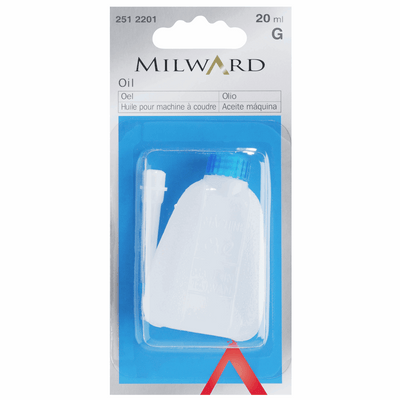 Milward fine quality machine oil for sewing machines in 20ml in a single bottle.