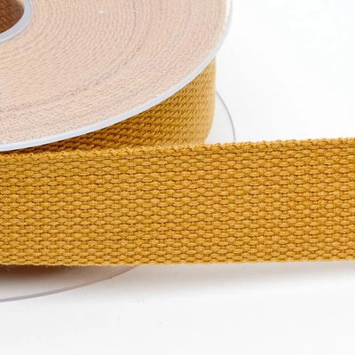 Cotton weave bag webbing 25mm in mustard 77