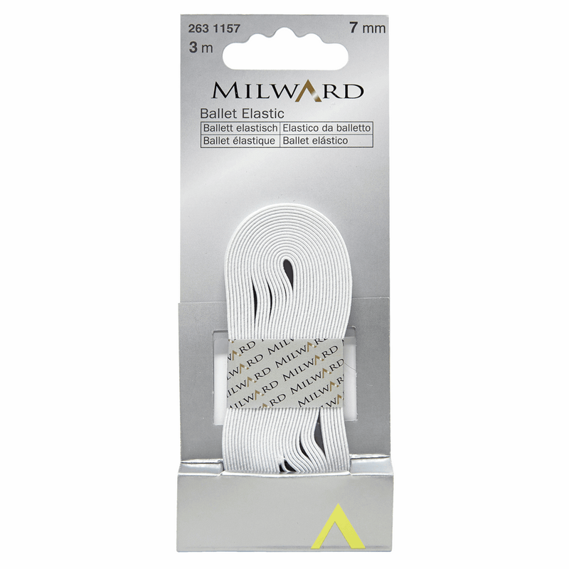 Milward ballet shoe elastic in 7mm white