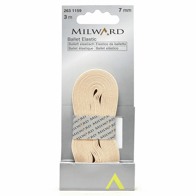 Milward ballet shoe elastic in 7mm natural