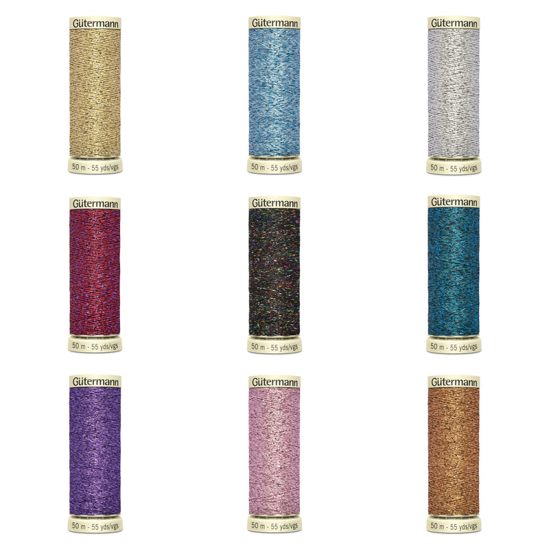 Gutermann Metallic Effect Threads in 12 colours