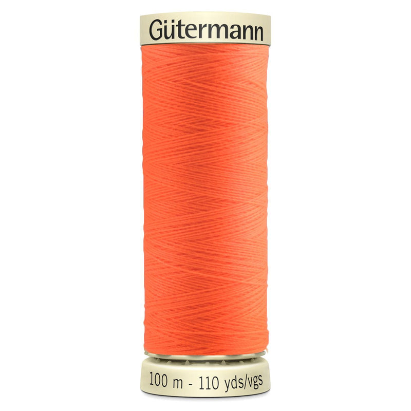 Bright neon sew-all Gutermann 100m thread in orange