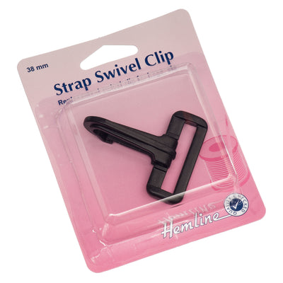 Hemline Swivel clips in 38mm black plastic