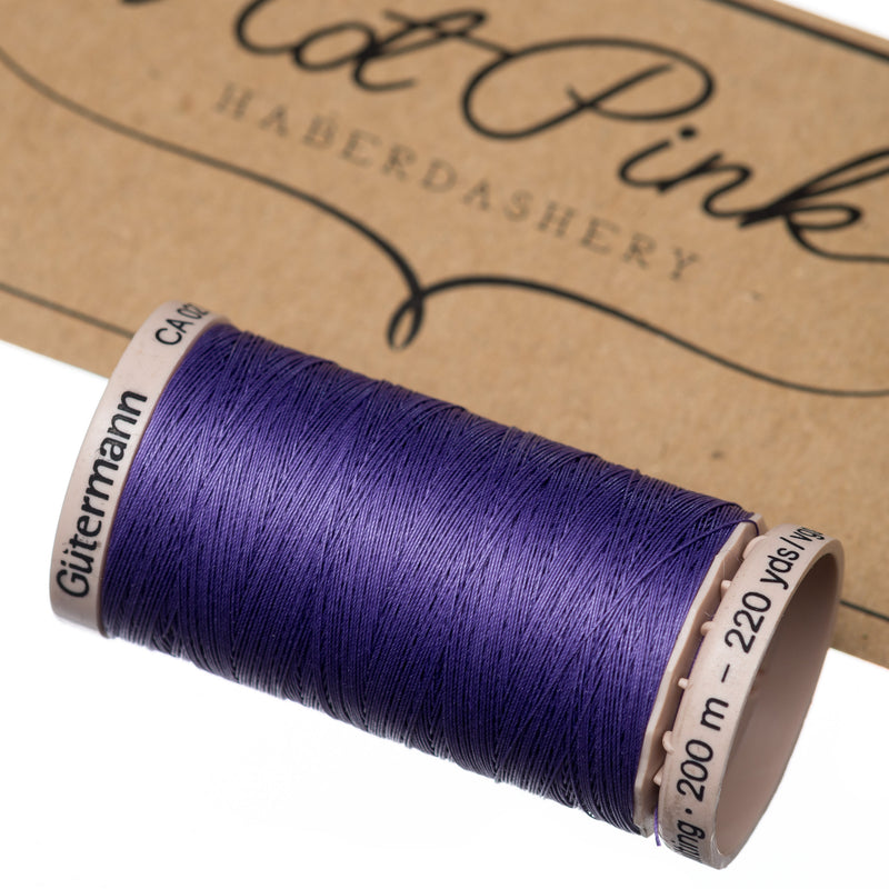 200m Gutermann Cotton Quilting Thread in Blues & Purples 4434