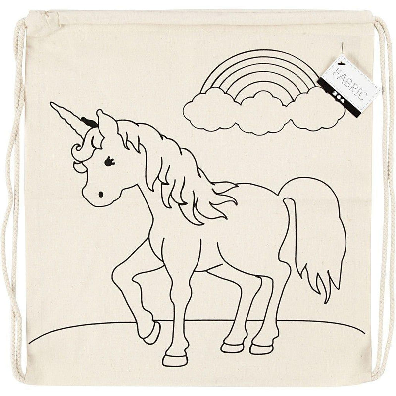 Colour It Yourself drawstring bag - unicorn designs
