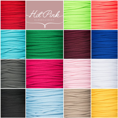 4mm piping lacing cord in 20 colours