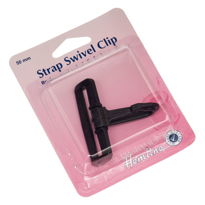 Hemline Swivel clips in 50mm black plastic